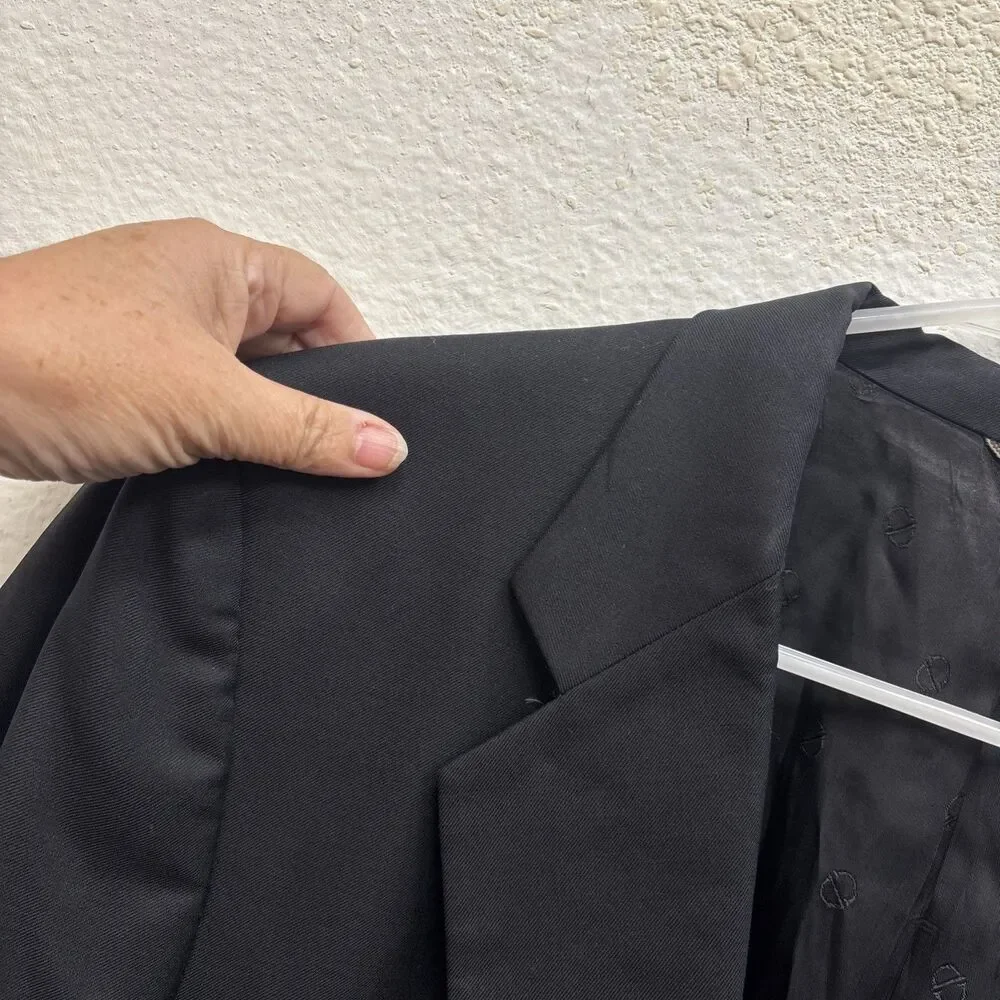 Christian Dior Le Connaisseur Blazer Jacket Men 46S Black Wool Suit Coat Lined